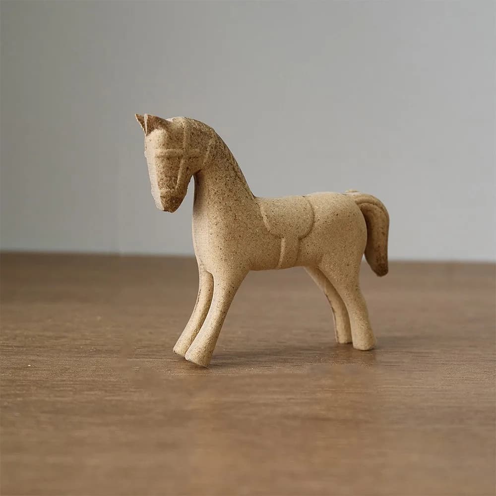 Statue de cheval en bois sculptée à la main, style ferme, non peinte, vintage, à personnaliser, orne