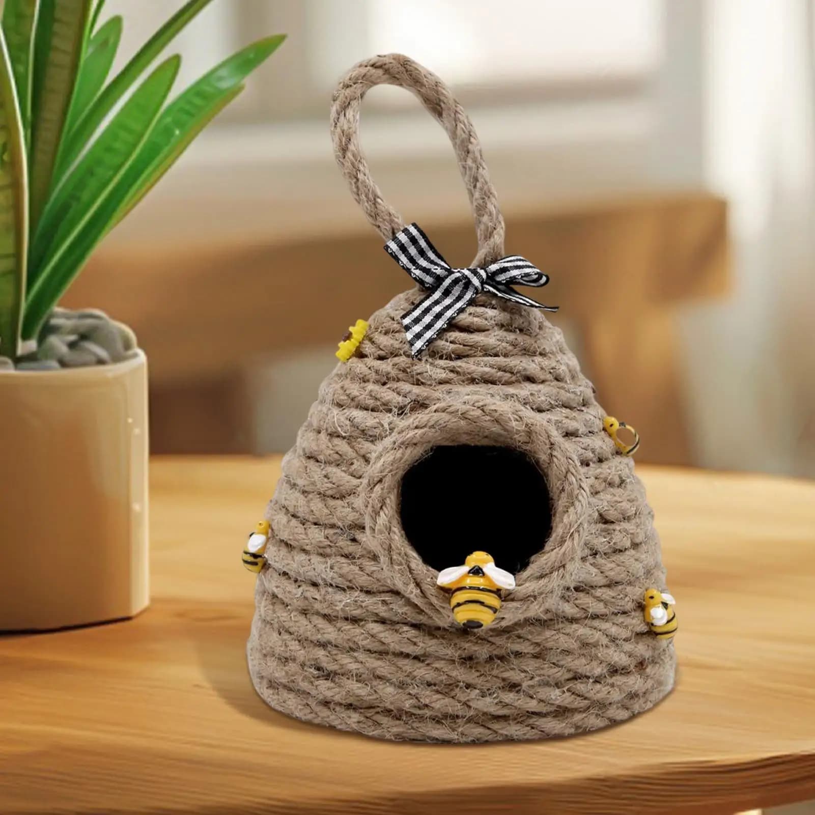 Décoration de ruche en jute, plateau suspendu à plusieurs niveaux, décoration mignonne faite à la ma