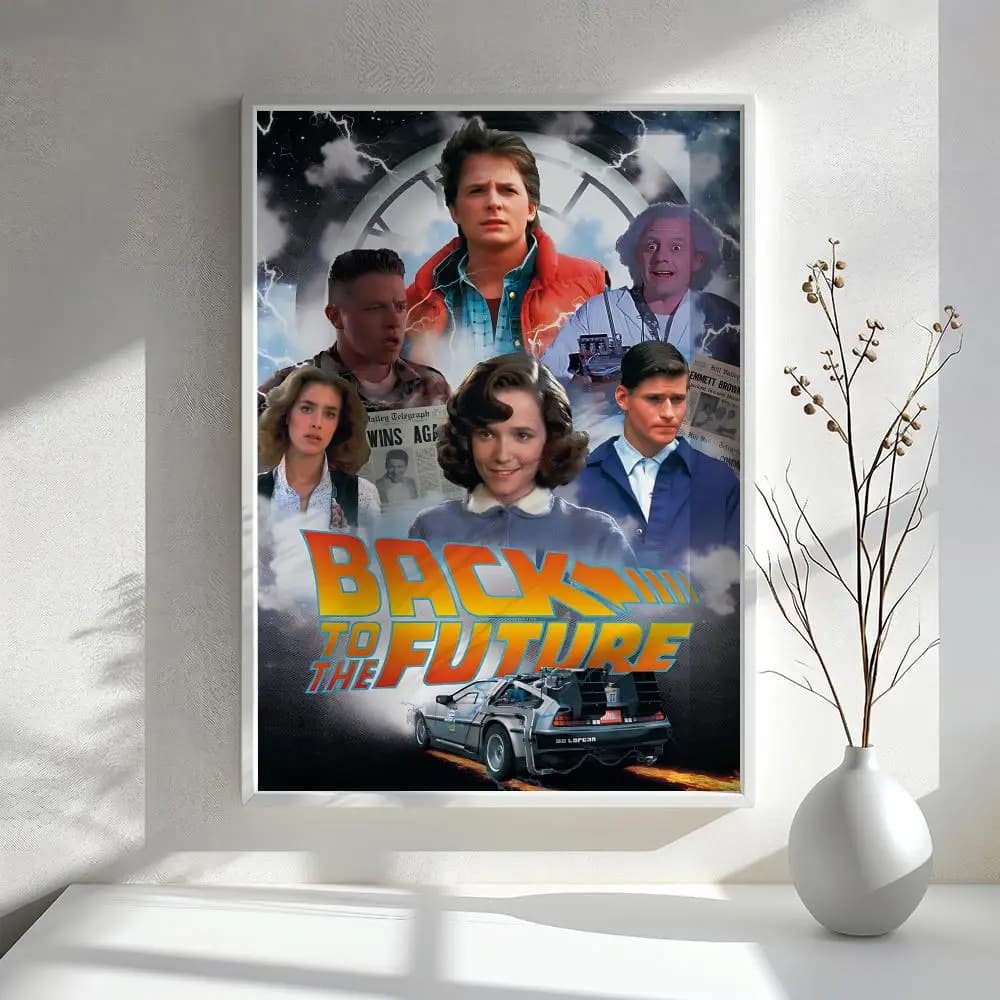 Affiche de film science-fiction B-Back to the Future, décoration murale polyvalente HD imperméable, 