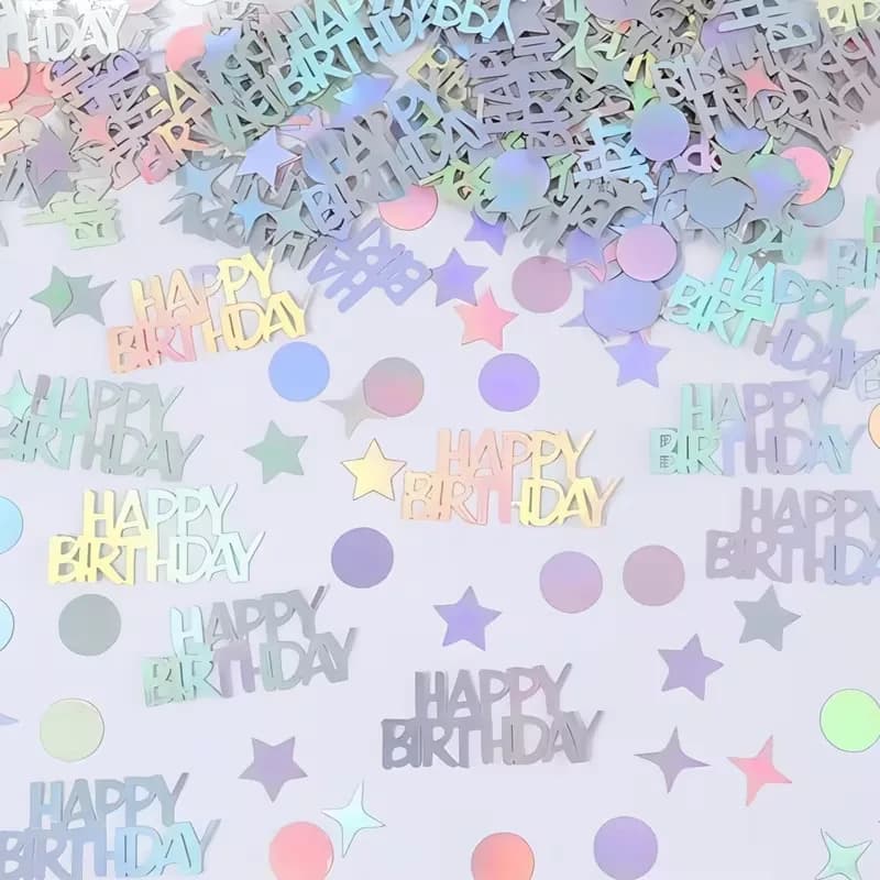 Confettis Joyeux Anniversaire, Décoration de Table d'Anniversaire, Décoration Scintillante pour Baby
