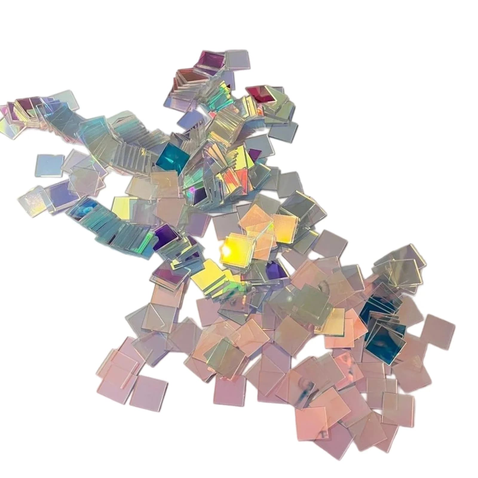 Tuiles de mosaïque irisées décoratives en vrac, tuiles en verre teinté légères et portables pour cad