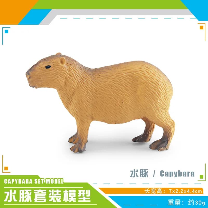 Miniature de Capybara : Figurine d'animal sauvage réaliste, Ornement de bureau, Décoration artisanal