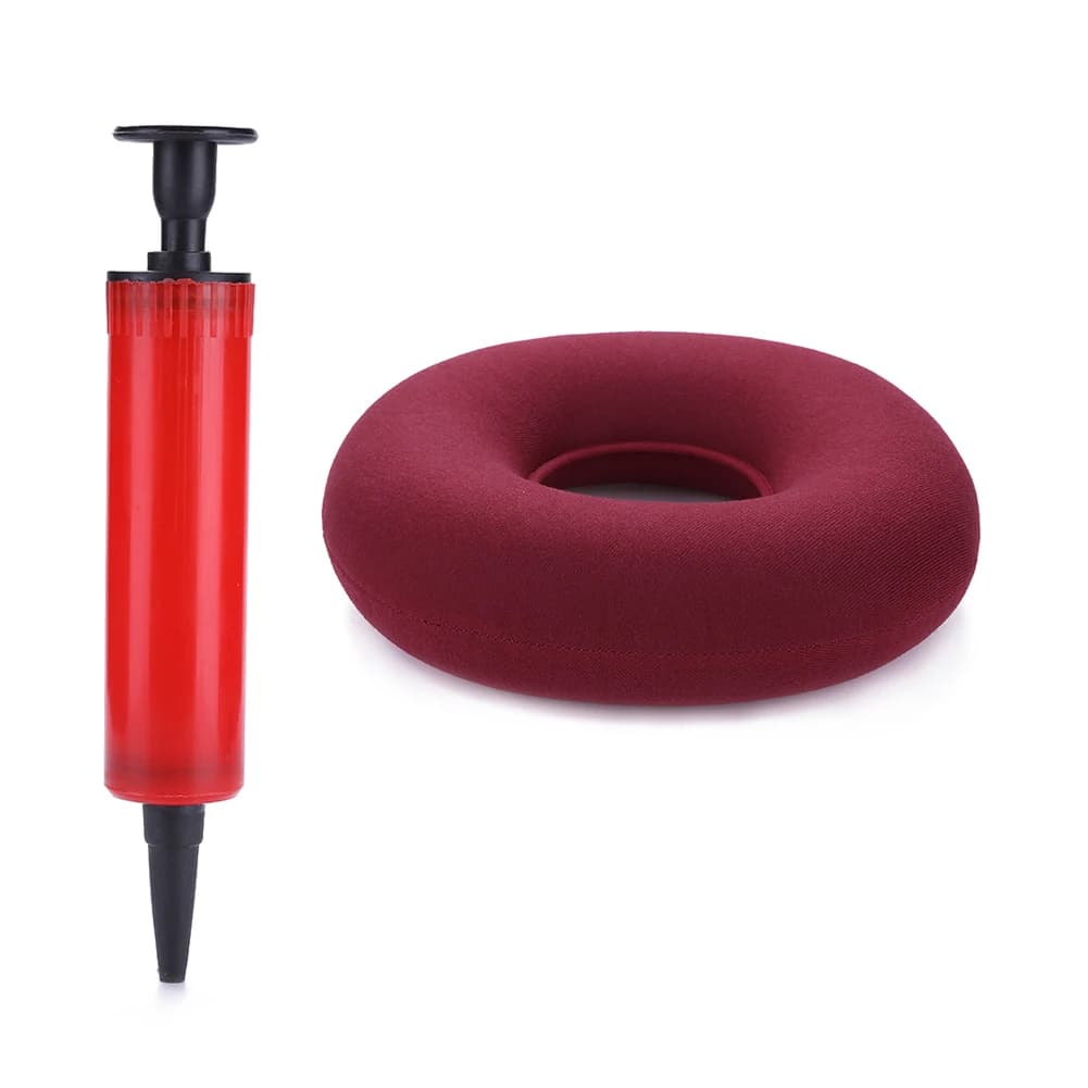 Coussin Donut pour Hémorroïdes et Coccyx, Coussin de Siège Donut avec Pompe pour Hémorroïdes et Plai