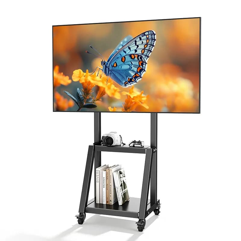 Support TV mobile sur roulettes pour téléviseurs de 32 à 50 pouces, chariot TV roulant, hauteur régl
