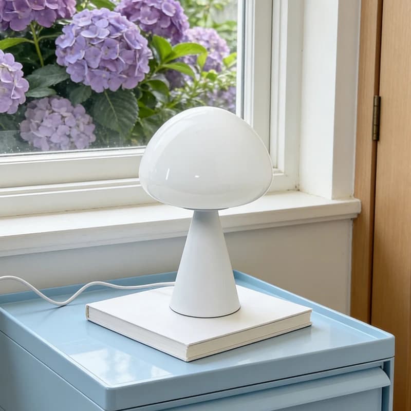 Lampe de table en verre de Murano en forme de champignon, lampe de chevet à 3 températures de couleu