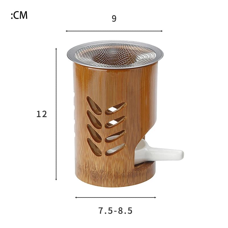 Support de Bougie en Bambou et Métal pour Aromathérapie, Brûleur d'Encens pour Herbes, Idéal Yoga et