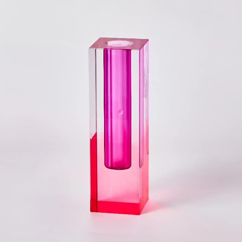 Floriddle-Vase à bourgeon pilier arc-en-ciel moderne, vases en verre brittop, cristal acrylique déco