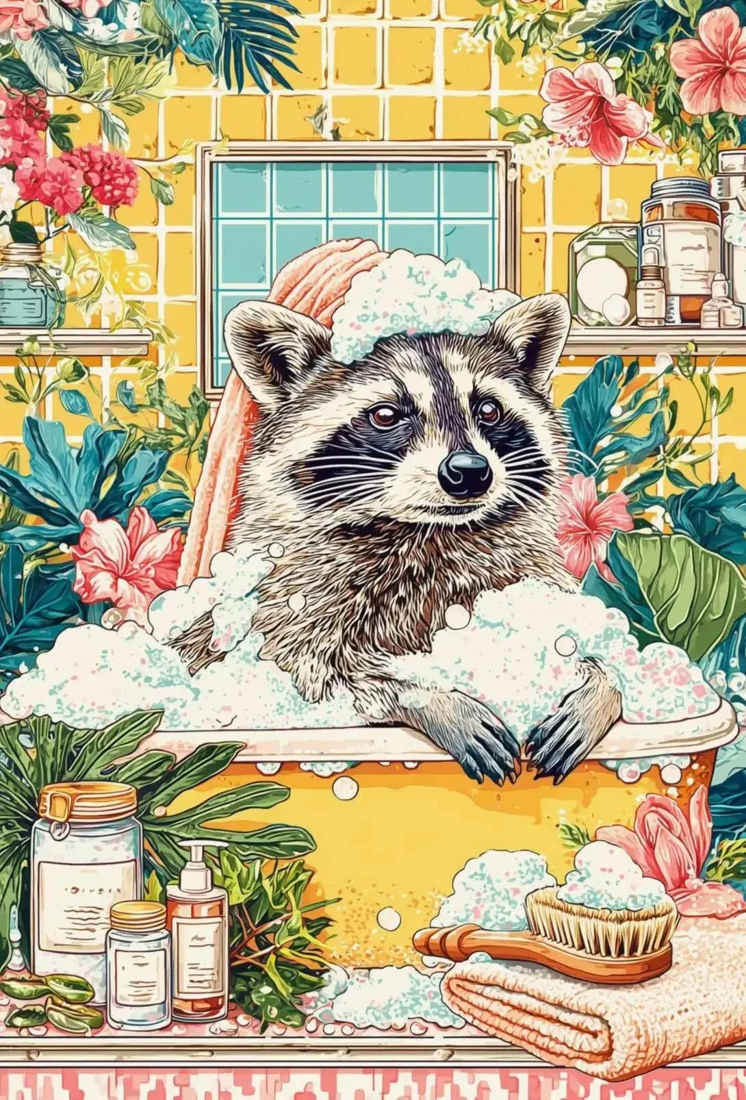 Affiches d'art d'animaux de la Jungle tropicale, impression sur toile de Spa fantastique, salle de b