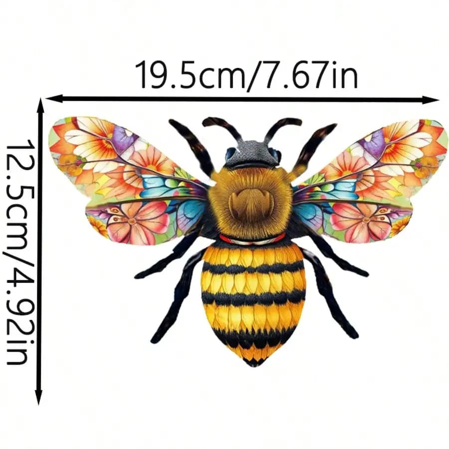 Décoration murale en métal en forme d'abeille, décorations de jardin colorées, artisanat en métal po