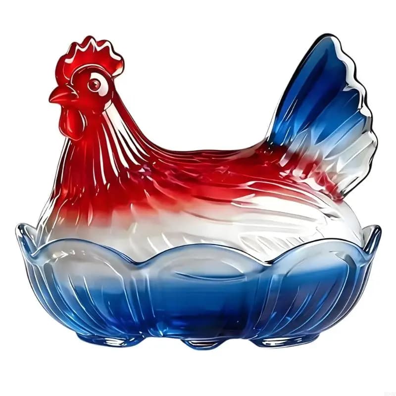 Verre patriotique rouge blanc bleu poule sur nid pot bonbons bol noix centres Table décoratifs pour 