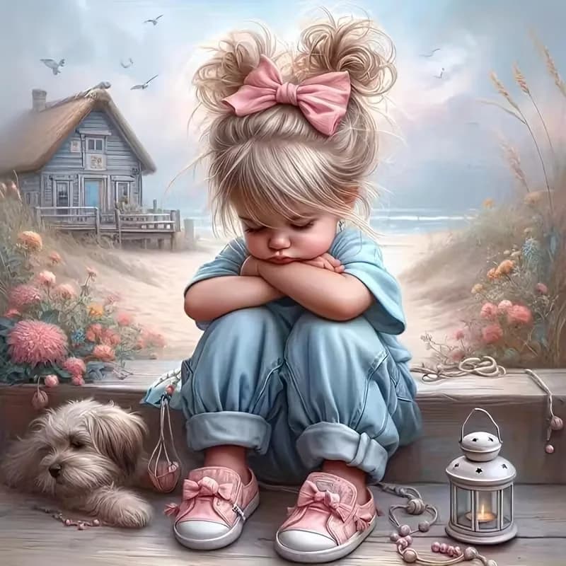 Momoart – peinture par numéros de personnage de fille, sans cadre, portrait de dessin animé, peint à