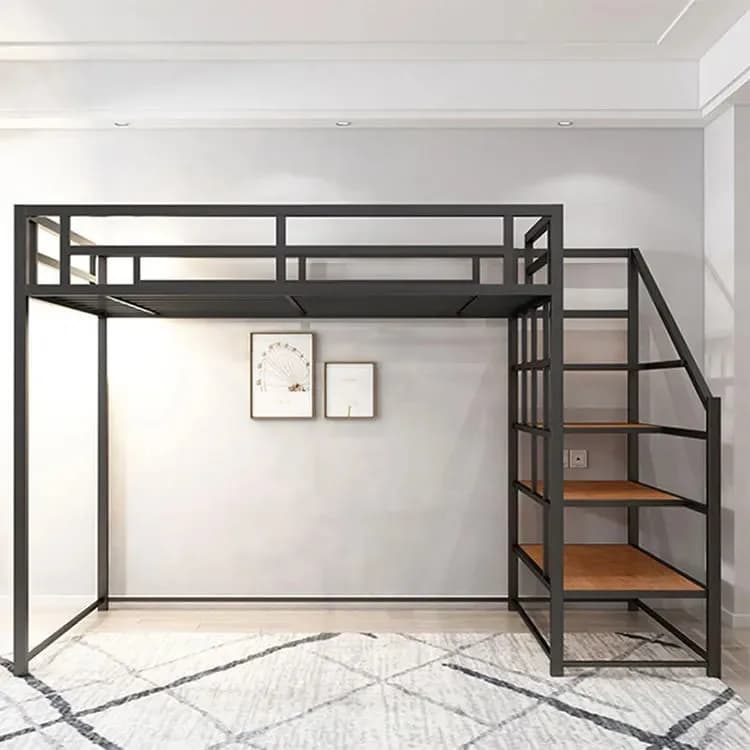 Dortoir moderne cadre en fer lit mezzanine Queen Size bonne qualité albergue adulte lits superposés 