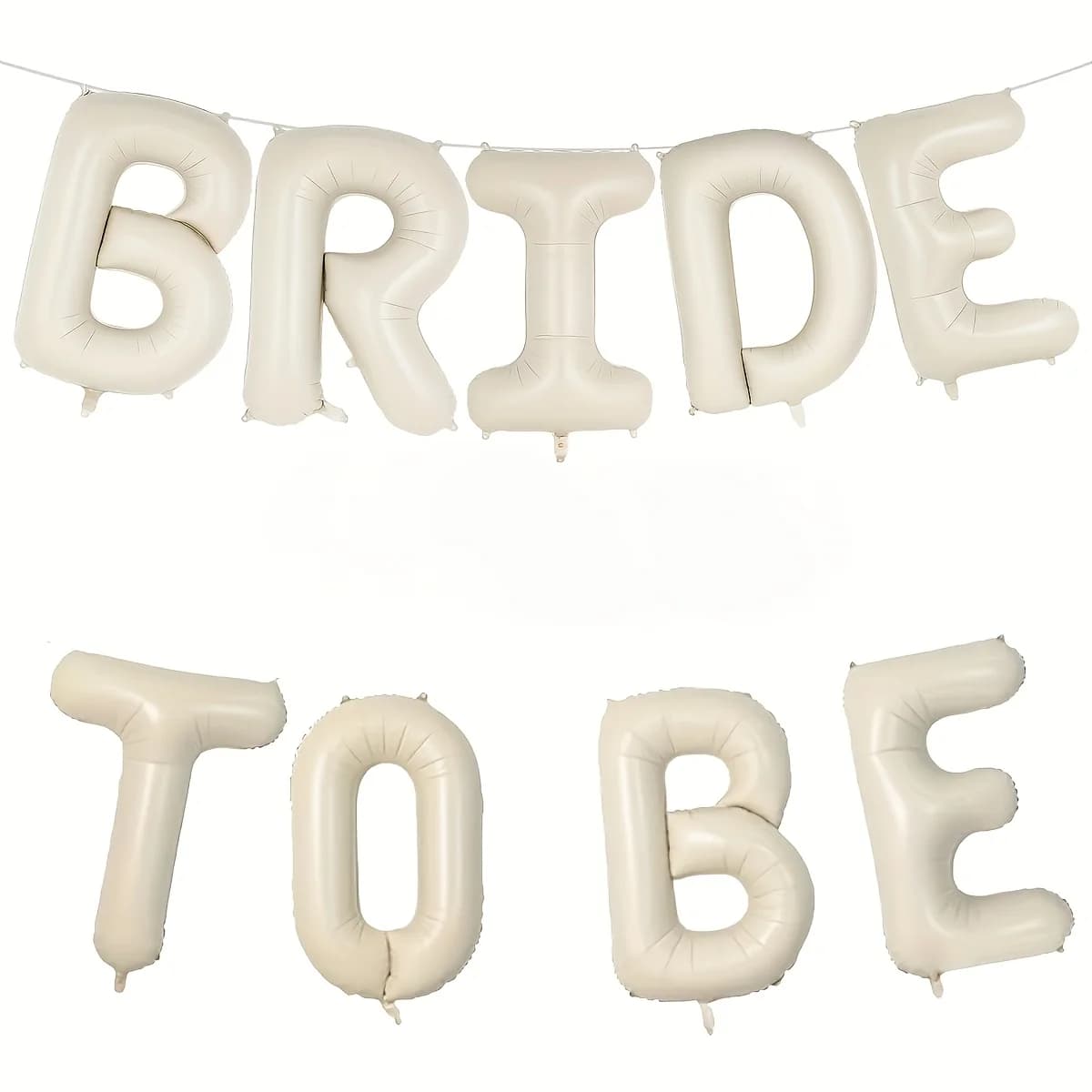Décoration de Fiançailles 9 pièces Ballons en Aluminium Lettres 'Bride To Be' Blanc Crème 16 Pouces 