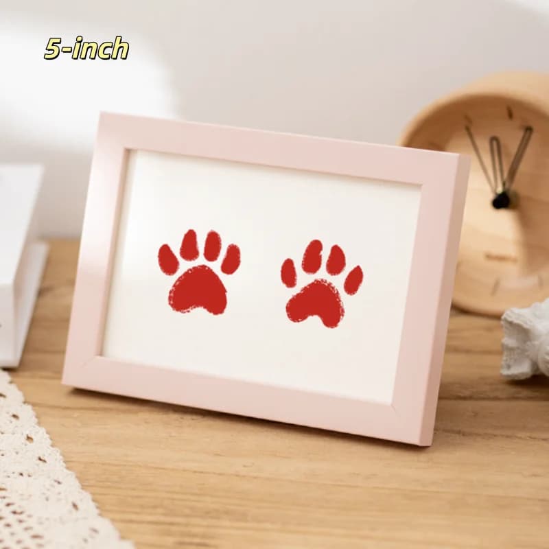 Kit de cadre photo en bois DIY pour empreintes de patte/mains de bébé et d'animal de compagnie – San