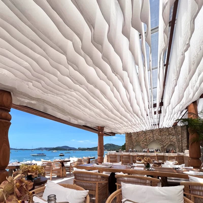 Décoration de plafond 10/20M avec rideaux en gaze, pour cafés en plein air, hôtels, décoration de ma