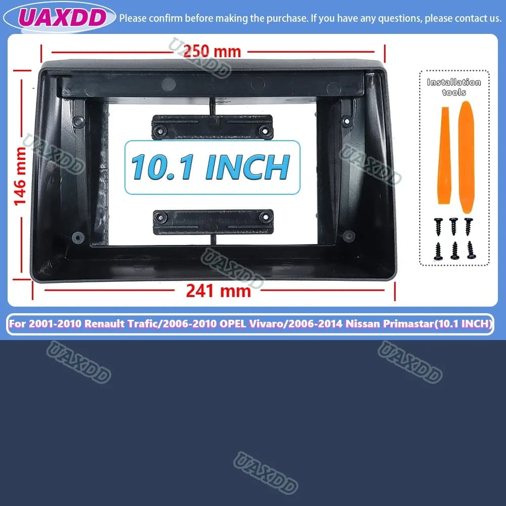 Kit de cadre d'autoradio Android 2 Din, 2001 pouces, Renault 2010-2006, Trafic 2010-2006, OPEL Vivar