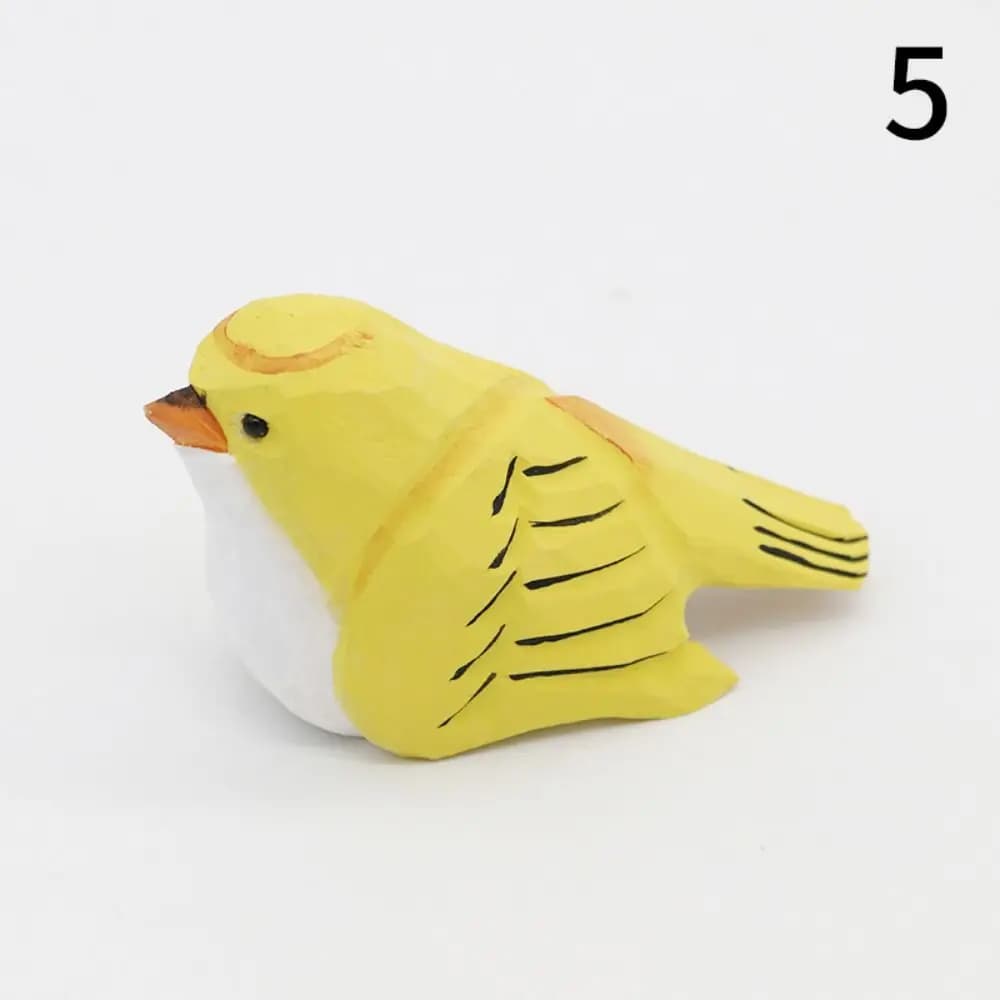 Ornement de bureau mignon sculpture sur bois oiseau fait à la main Mini petit oiseau ornement sculpt