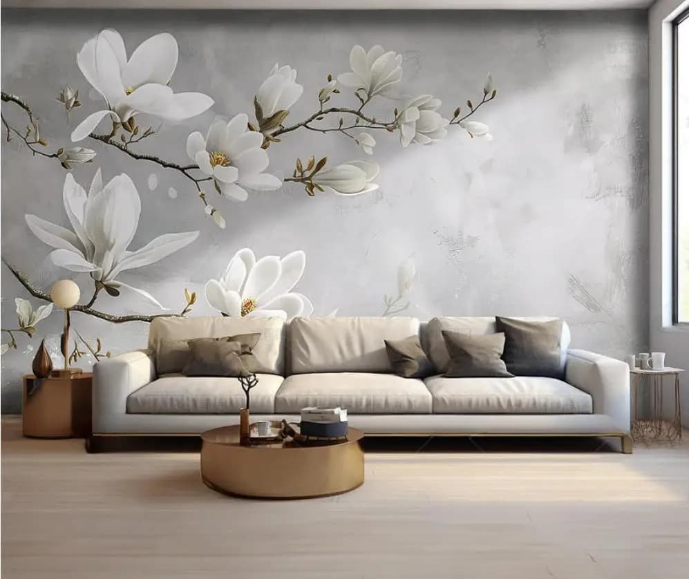 Papier peint personnalisé avec photo, art moderne, fleurs, oiseaux et fleurs, papier peint mural pou