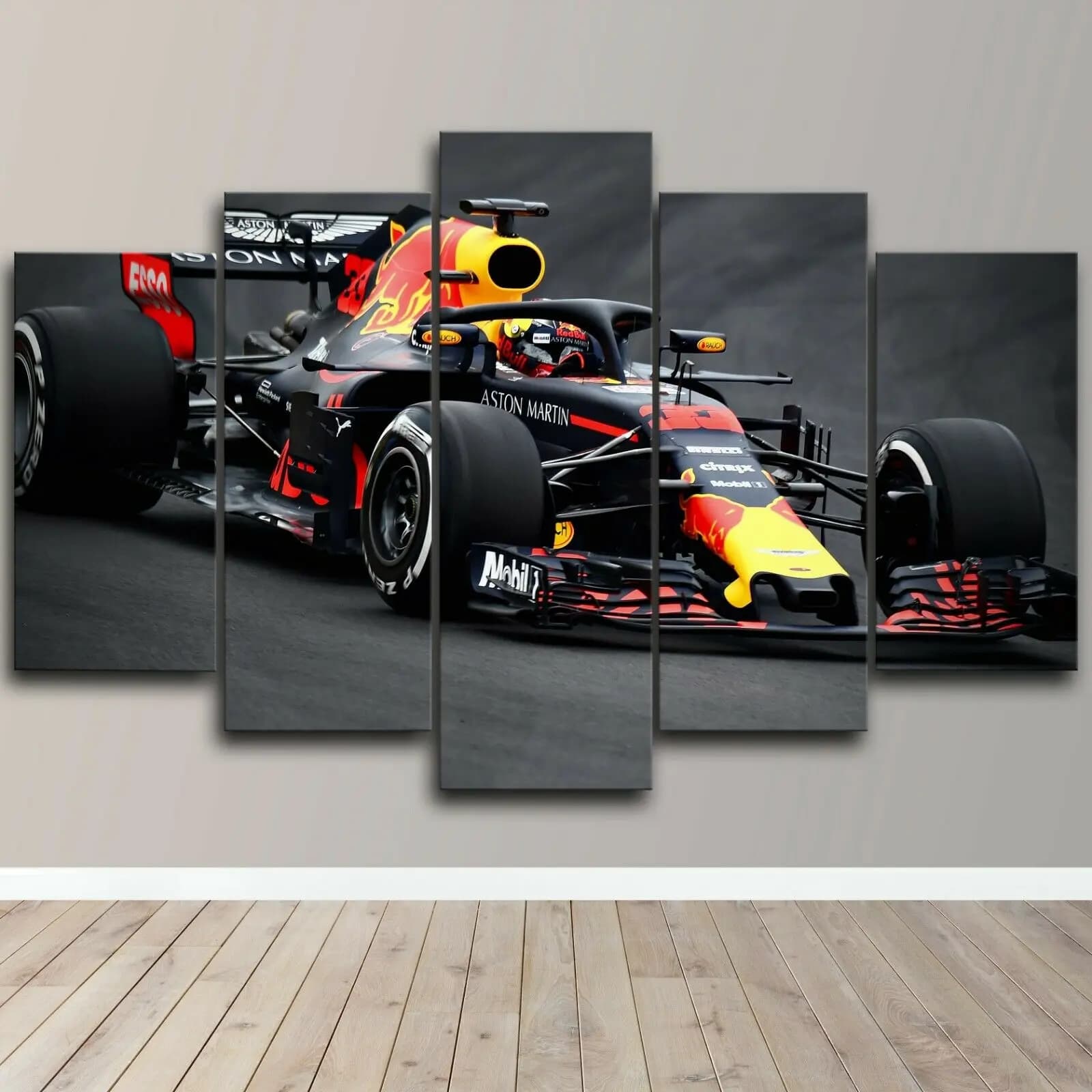 Lot de 5 tableaux muraux sur toile, affiches de voitures de course, impressions pour salon, peinture
