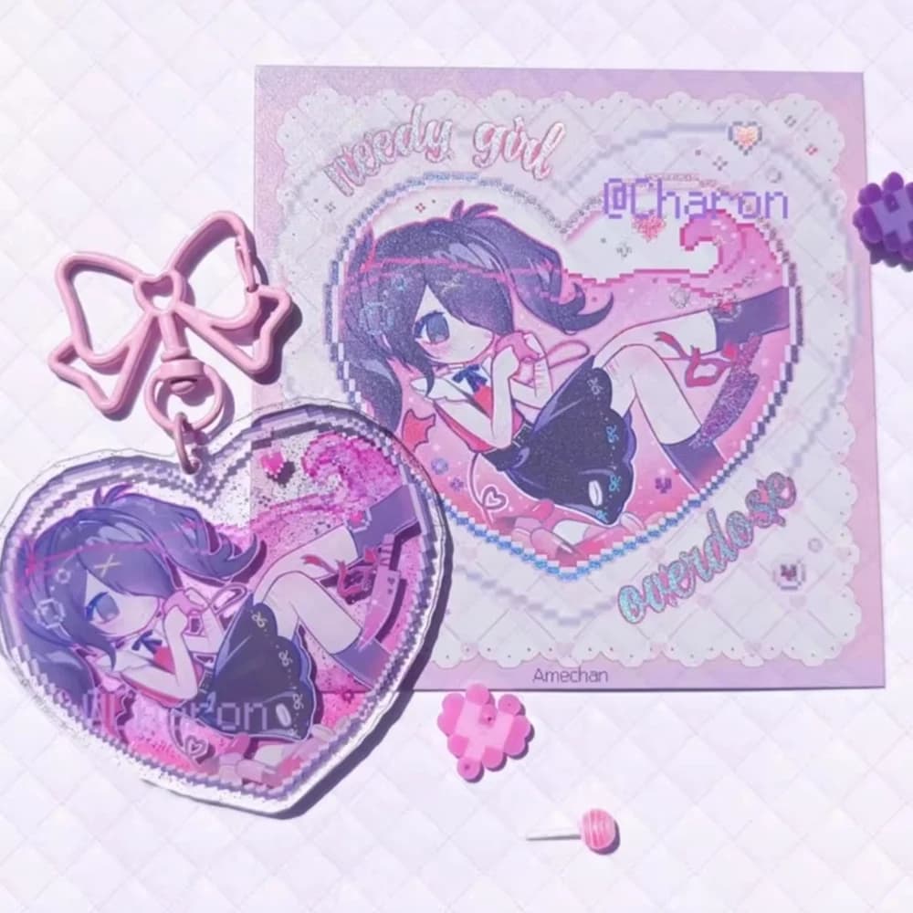 Jeu NEEDY GIRL OVERDOSE Rain Ame KAnge Cosplay porte-clés acrylique porte-clés dessin animé Figure c