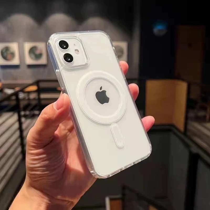 Coque magnétique d'origine en cristal dur, coque de charge sans fil Magsafe, iPhone 13, 12, 11, 14, 