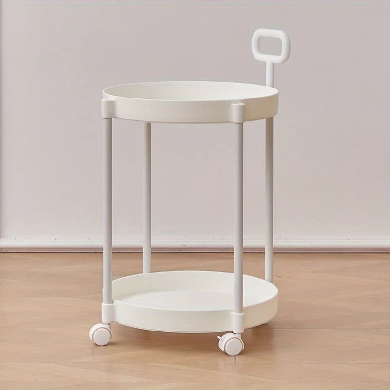 Table d'appoint élégante à 2 niveaux avec roulettes - Table chariot dans le salon | Table de canapé 