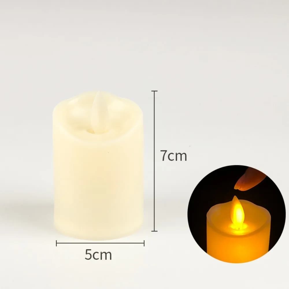 Bougie électronique à LED avec éclairage oscillant, lumières en plastique, lumière jaune chaude, sim