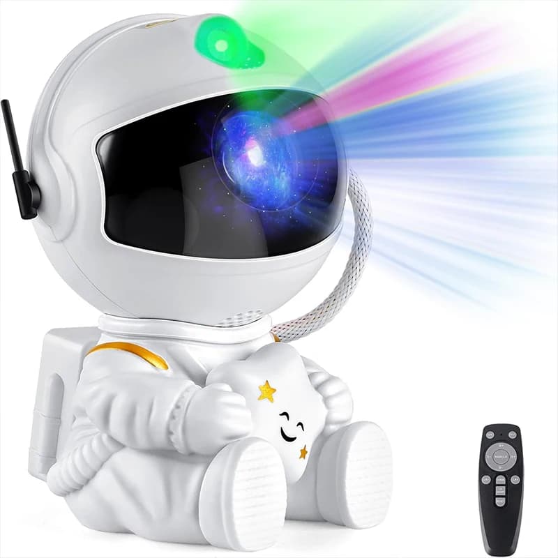 Projecteur d'astronaute galaxie, veilleuse blanche tenant l'étoile, lampe de projecteur d'étoiles po