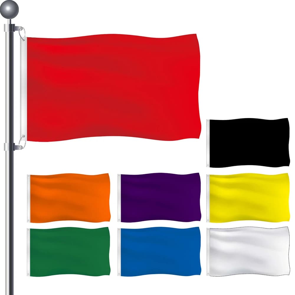 Bannière de couleur unie en tissu Polyester, 90x150cm, avec boucle en laiton, drapeau blanc, bannièr
