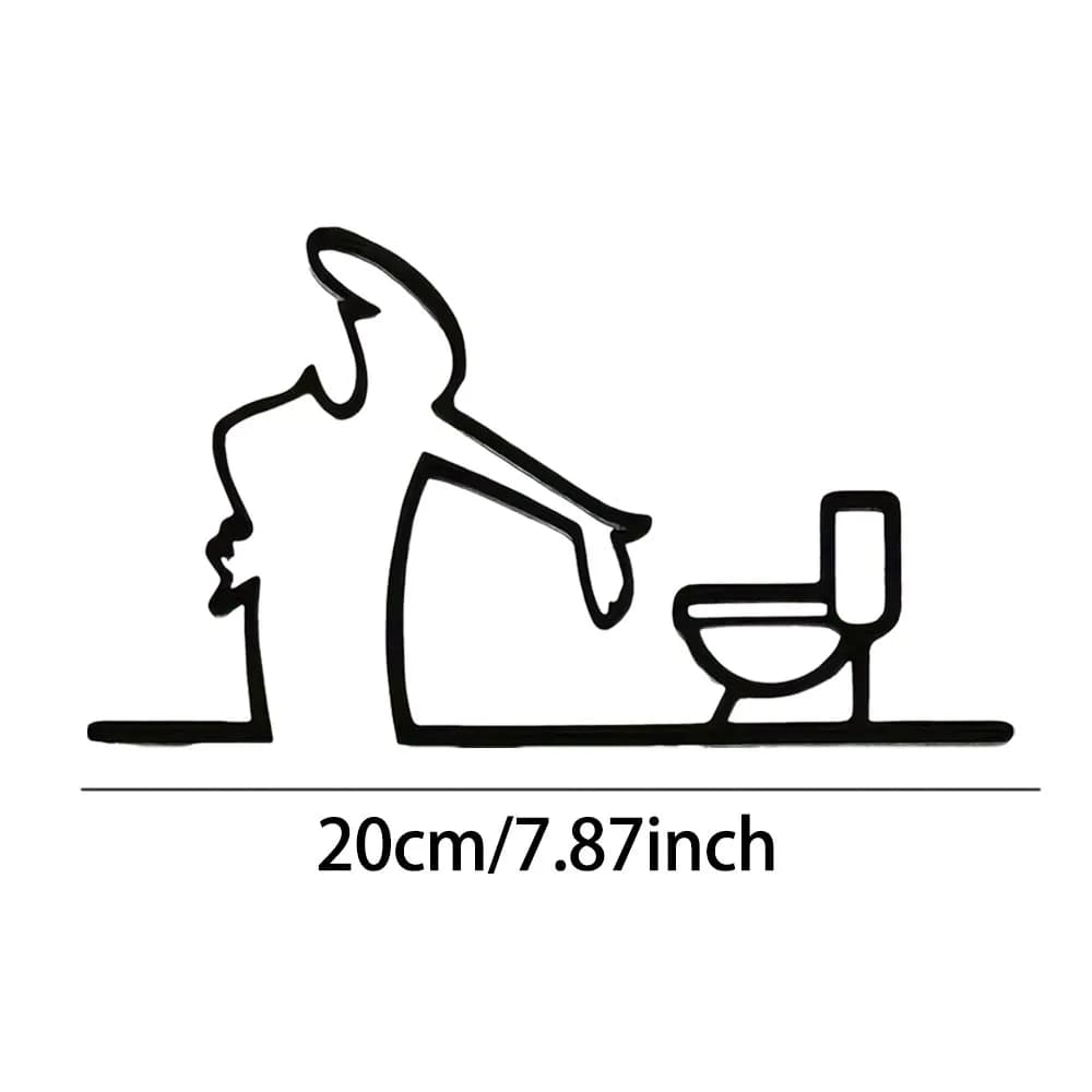 Art mural en métal et fer plat 2D, avec trous, cadre noir, décoration de maison moderne, signe pour 