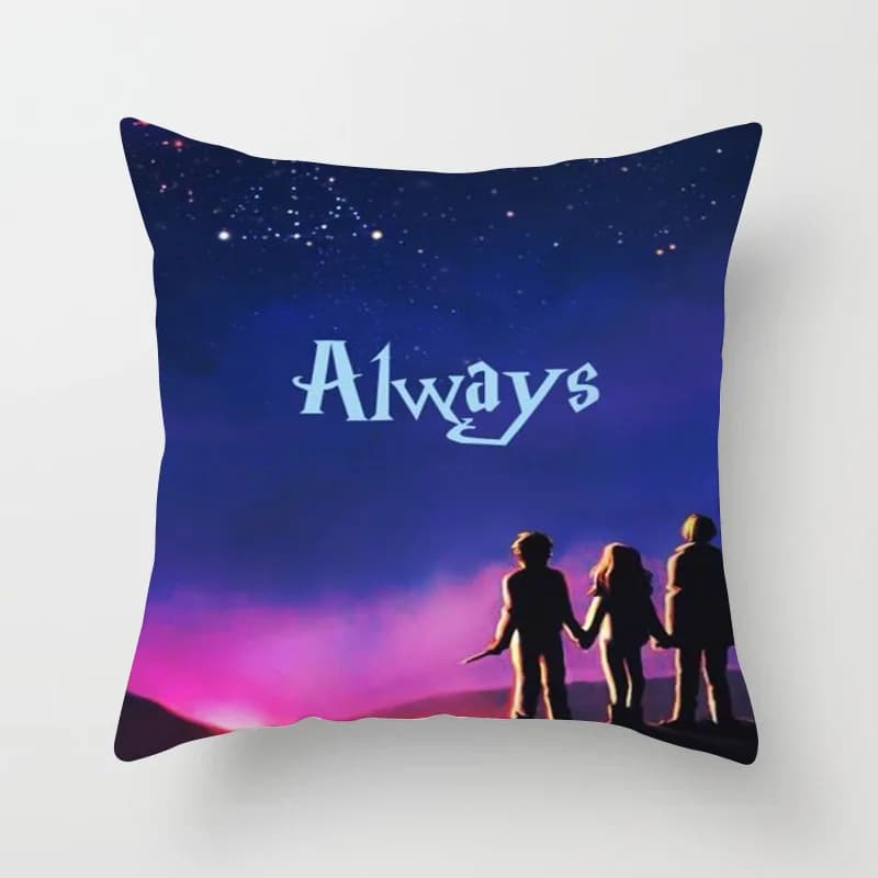 Housse de coussin imprimée dessin animé Harry Potter, taie d'oreiller zippée pour canapé, cadeau d'a