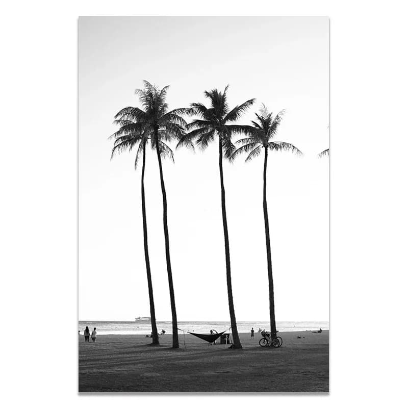 Toile d'art mural noir et blanc, affiche imprimée de paysage marin, peinture de planche de surf pour