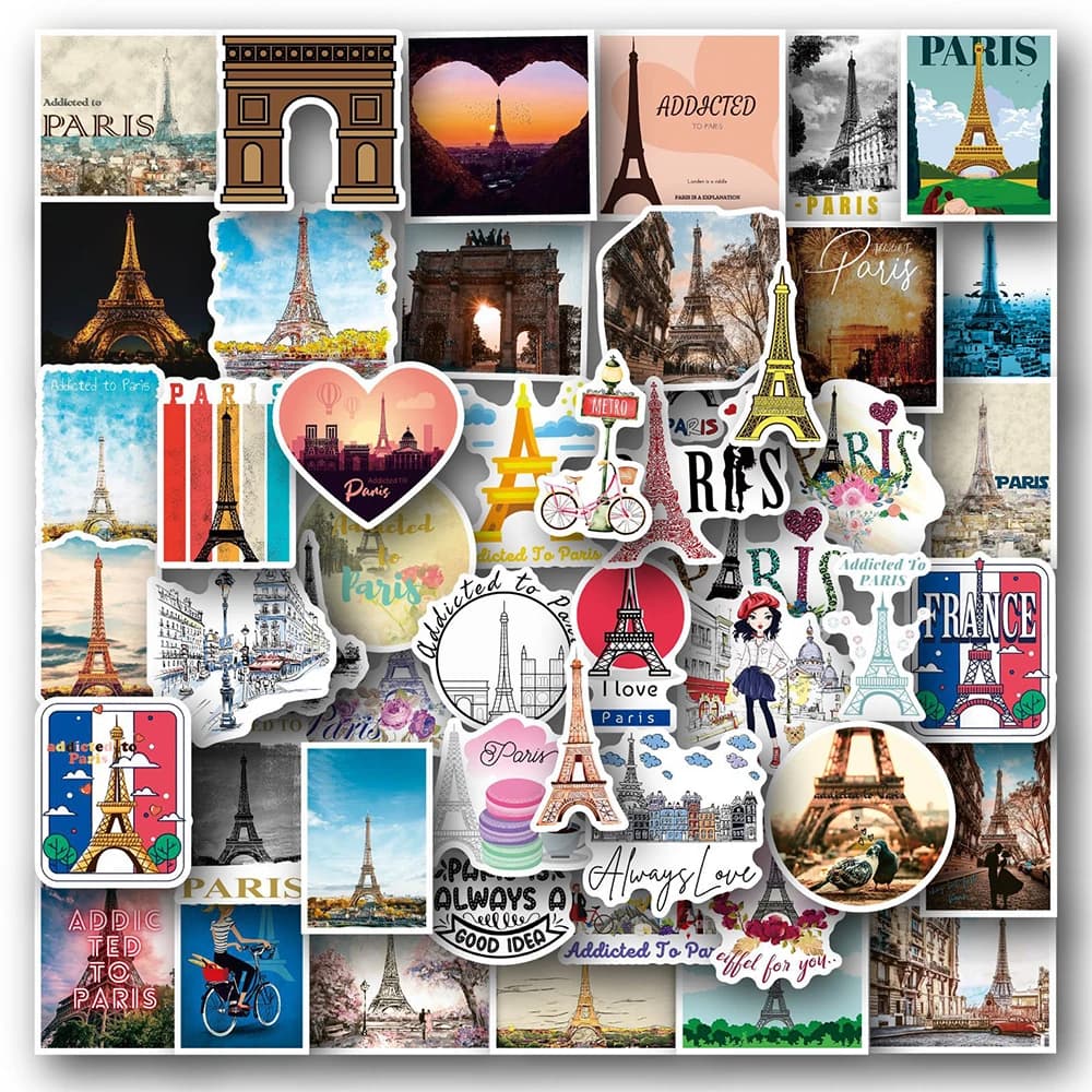 Autocollants Tour Eiffel de Paris pour Enfant, Stickers DIY, Architecture Iconique, Graffiti, Ordina