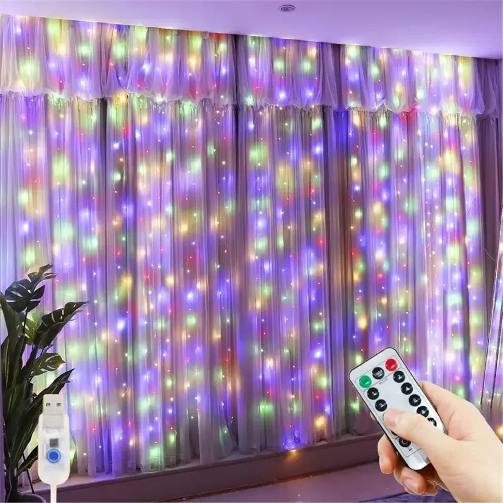 Rideaux lumineux décoratifs pour salon, guirlande de noël, guirlande lumineuse féerique LED, fonctio