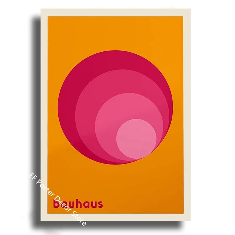 Affiche d'art géométrique Bauhaus moderniste, peinture d'art du milieu du siècle, décoration esthéti