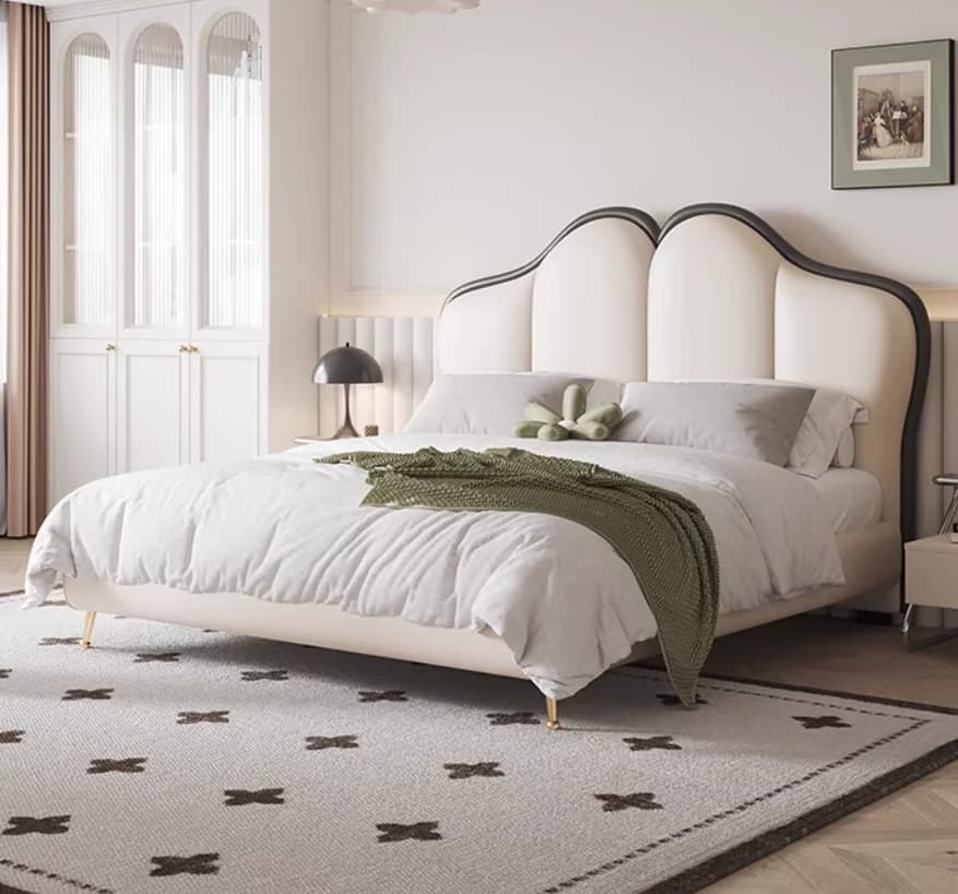 Lit Double moderne de Style princesse pour enfants, Design en bois massif, lits confortables à cadre