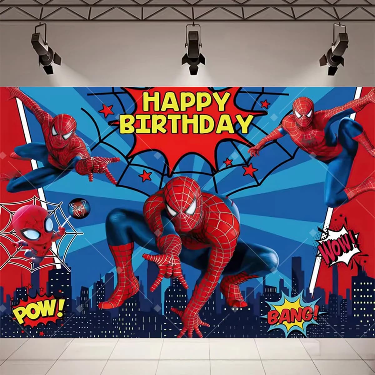 Décorations de fête d'anniversaire sur le thème des super-héros Marvel, toile de fond Spider-Man, Ir