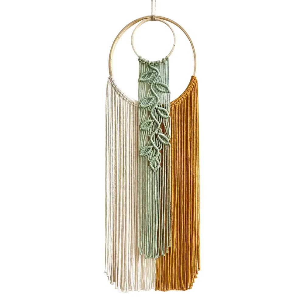 Macramé tenture murale Boho capteur de rêves tissé feuille tapisserie Art moderne décoration murale 