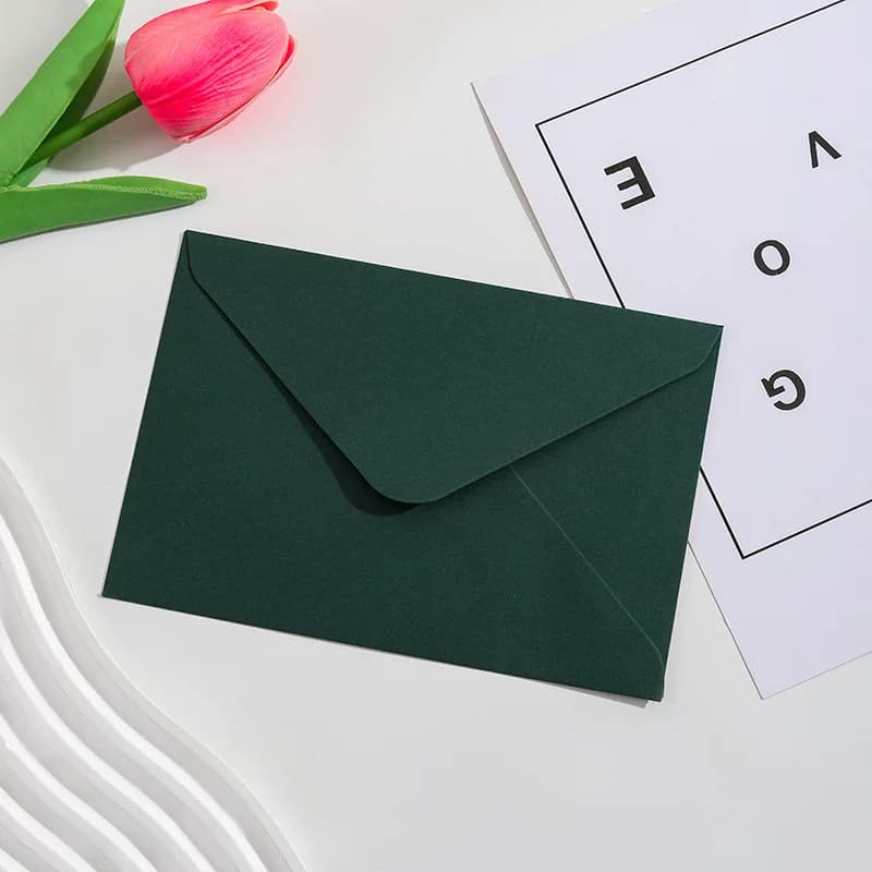 Enveloppes haut de gamme vert foncé, enveloppes Vintage pour cartes de vœux, fêtes d'anniversaire, I