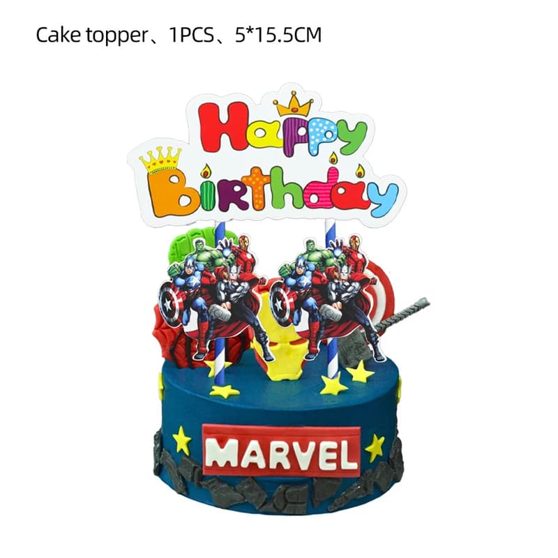 Décoration d'anniversaire Avengers Marvel, ballons de super-héros, vaisselle, gobelets, assiettes, s