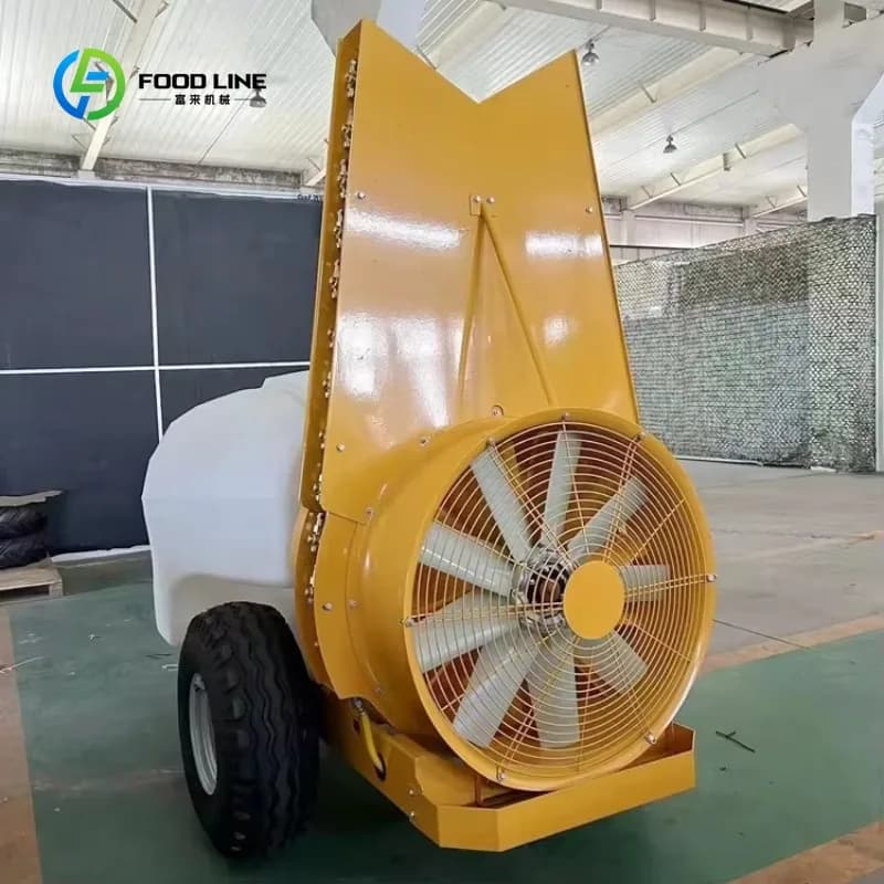 Pulvérisateur agricole personnalisé pour verger à souffle d'air traîné monté sur tracteur, avec pomp