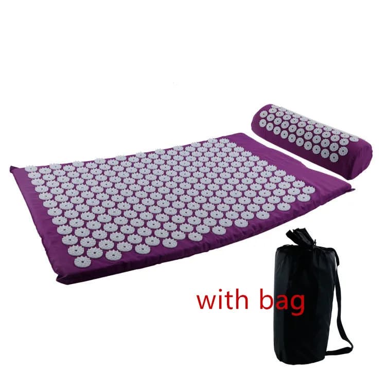 Tapis de massage et coussin d'acupression pour yoga et Pilates, avec picots, pour le fitness, le sou