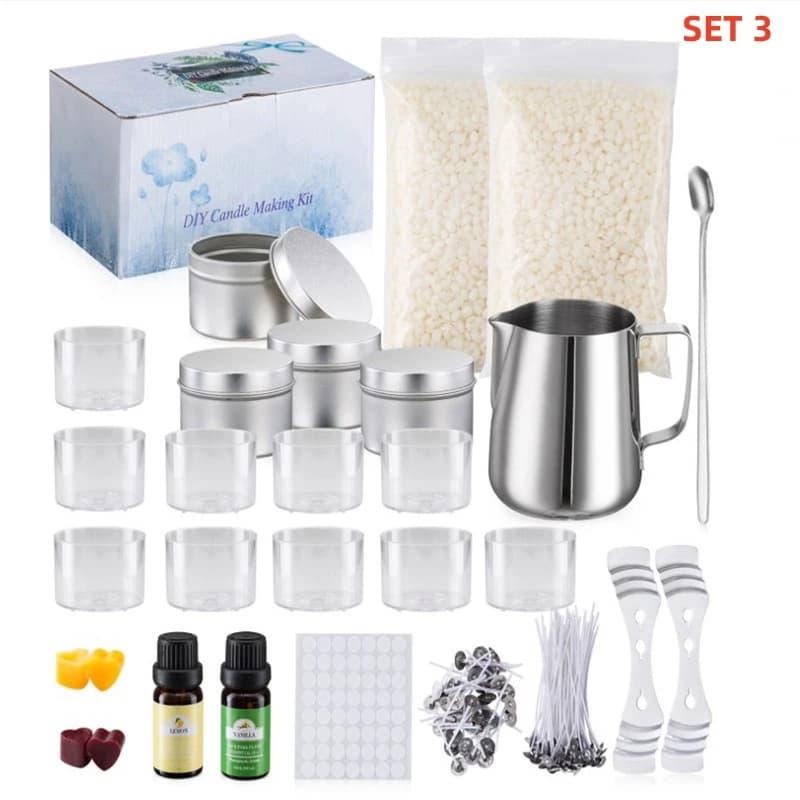 Kit de bougies bricolage en forme de haricot de soja, fournitures exécutives, aromathérapie à la mai