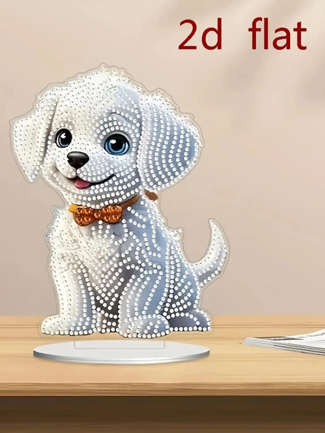 Peinture diamant 2D/plat, ornement de décoration à motif de chien, design de diamant irrégulier uniq