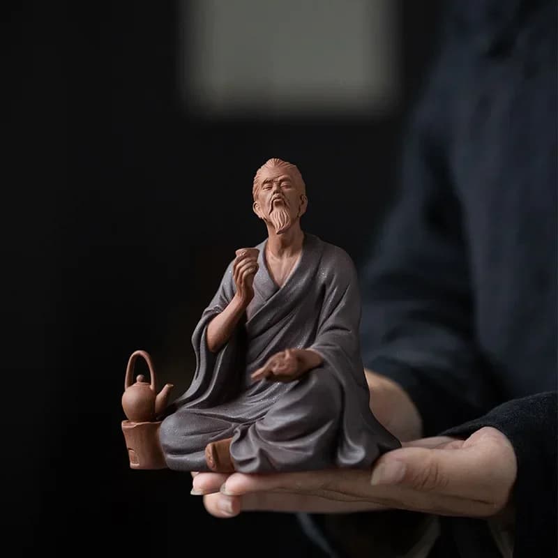 Statue de figures historiques chinoises en céramique, artisanat de sable violet, illimité, accessoir