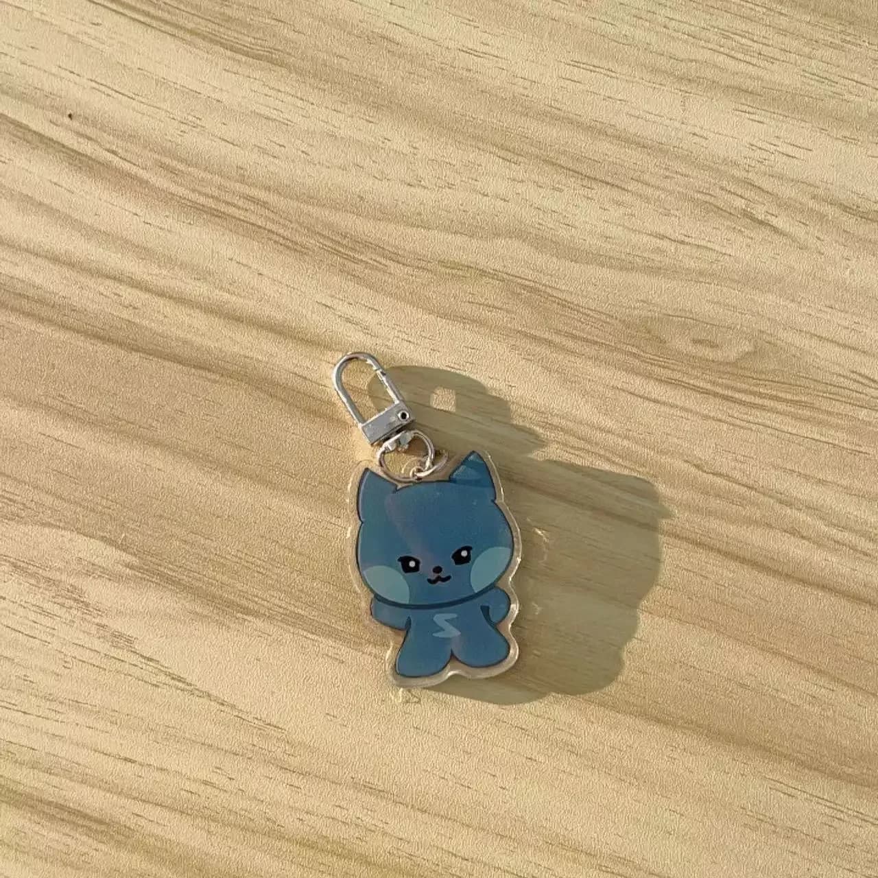 Porte-clés Transparent en acrylique en forme d'animal pour garçon, pendentif de sac, accessoires, ca