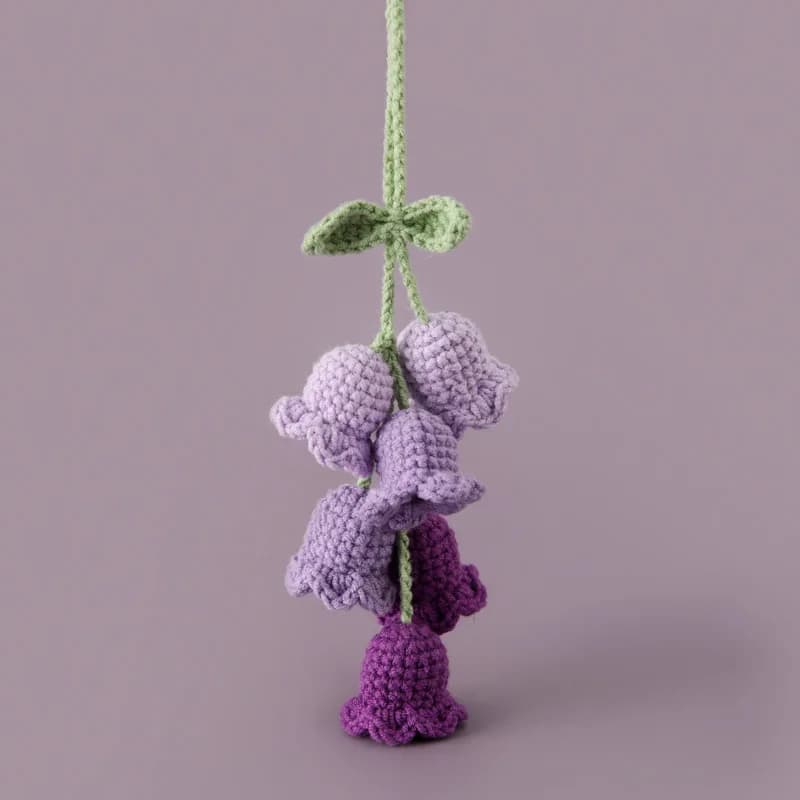 Cloche orchidée Crochet fleurs pendentif voiture miroir pendentif sac décor fleurs artificielles déc