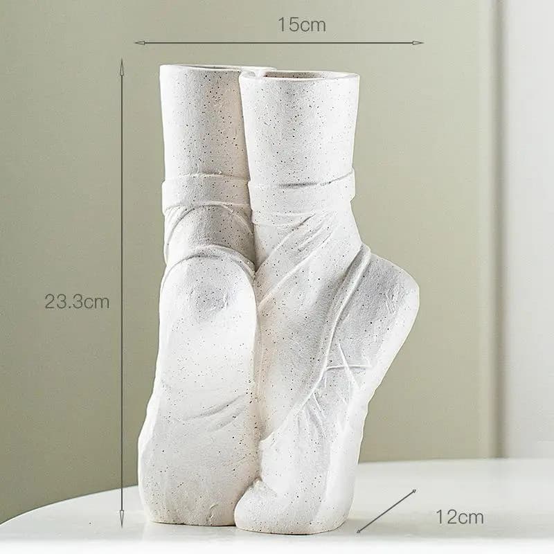 Vase d'art nordique en céramique, sculpture de danseur de chaussures de ballet, vase à fleurs, artis