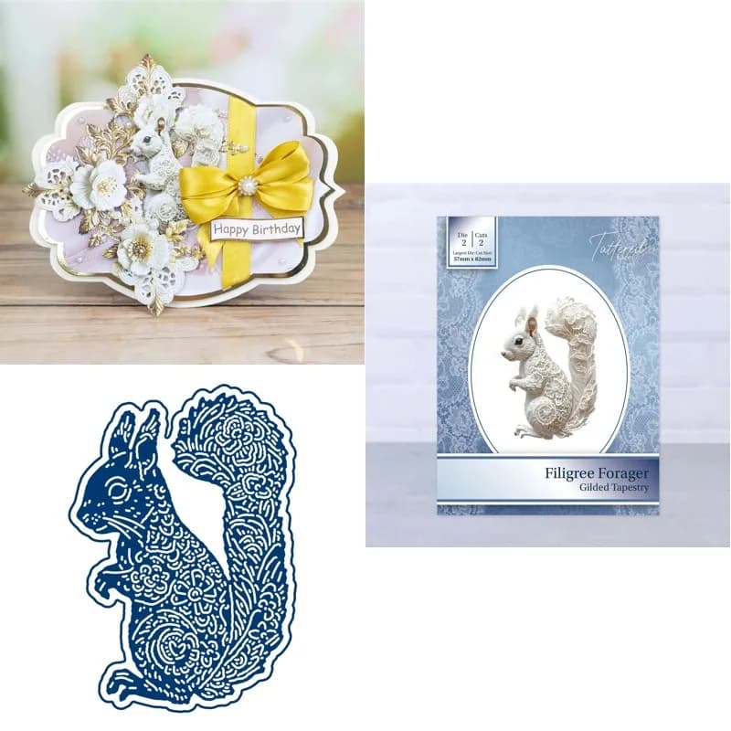 Matrices de découpe en forme de tapisserie dorée Ivory Dreams pour scrapbooking, décoration de journ