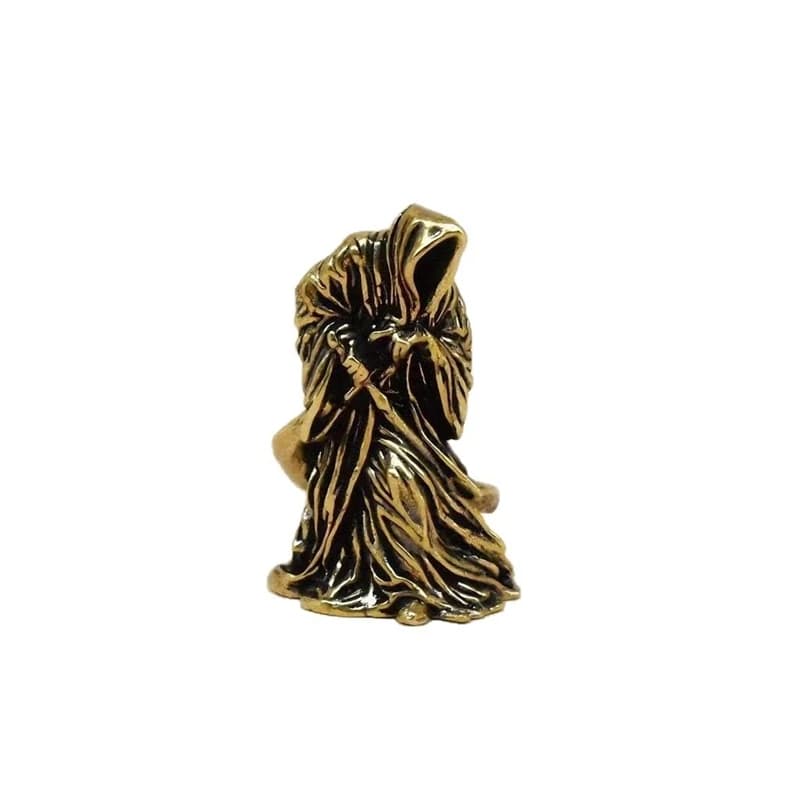Petite cape de dieu de la mort, Figurines miniatures en laiton, faucheuse, petite Statue, ornements 